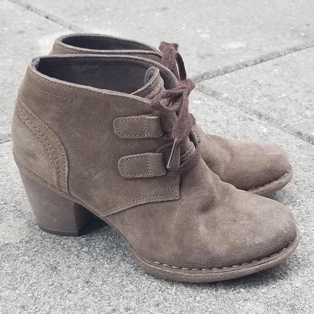 Clarks Booties, Size 7 Suede Heels
